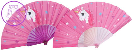 Vějíř dětský jednorožec holčičí unicorn 2 barvy plast