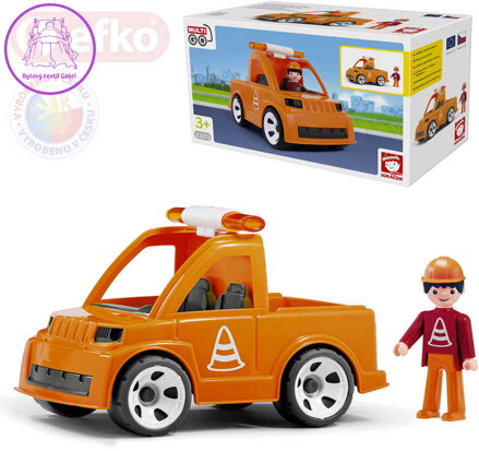EFKO IGRÁČEK MultiGO Set auto vozidlo silniční údržby s cestářem STAVEBNICE