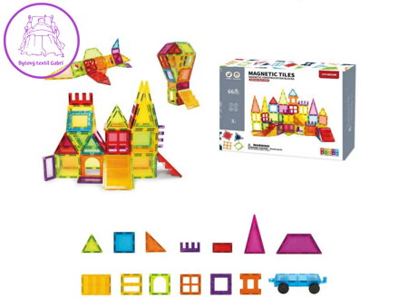 Stavebnice magnetická tvary 66 dílků