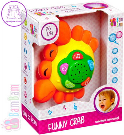 BAM BAM Krab dětský baby projektor s ukolébavkou hvězdná obloha Zvuk