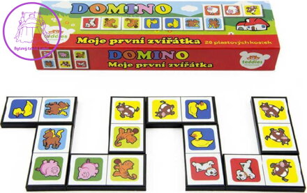 HRA Baby domino obrázkové moje první zvířátka set 28 kamenů plast pro miminko