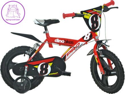 ACRA Dětské kolo Dino Bikes 143GLN červené chlapecké 14" balanční kolečka