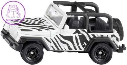 SIKU Auto Jeep Wrangler Safari černobílý kovový model 1546