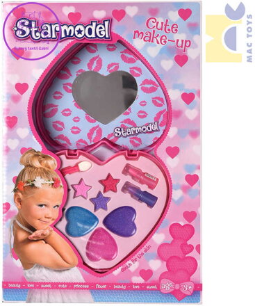MAC TOYS Dětský Make Up dvojité srdíčko set dětské šminky v krabičce