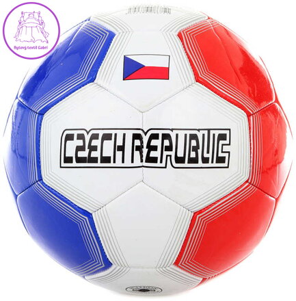 Míč fotbalový vel.5 Česká Republika kopačák 20cm šitý balon trikolora