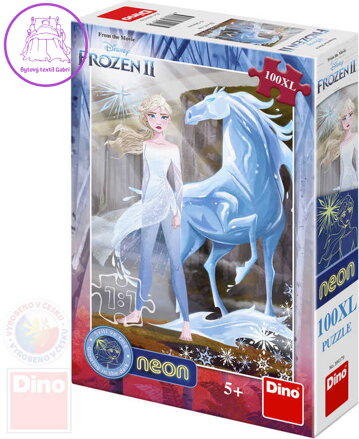 DINO Puzzle neon Frozen II (Ledové Království) 100 dílků svítí ve tmě skládačka