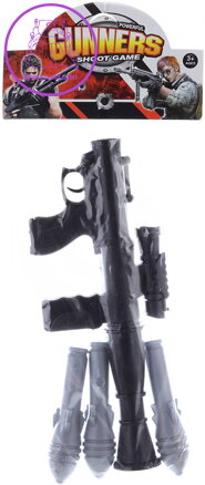 Samopal dětský raketomet plastový herní set se 3 střelami