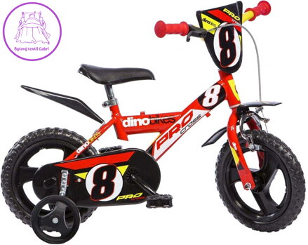 ACRA Dětské baby kolo Dino Bikes červené chlapecké 12" balanční kolečka