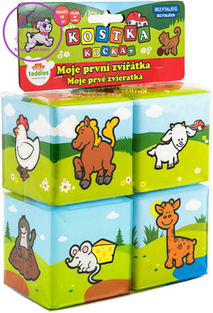 Baby kostky kousací soft měkké moje první zvířátka set 4ks pro miminko