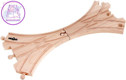 WOODY DŘEVO Výhybka koleje X doplněk k vláčkodráze set 2ks v krabici