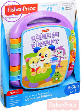 FISHER PRICE Baby knížka hudební učíme se říkanky CZ na baterie Světlo Zvuk