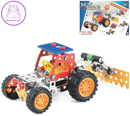 MALÝ MECHANIK Traktor 161 dílků 4v1 druhy kovová STAVEBNICE typu Merkur