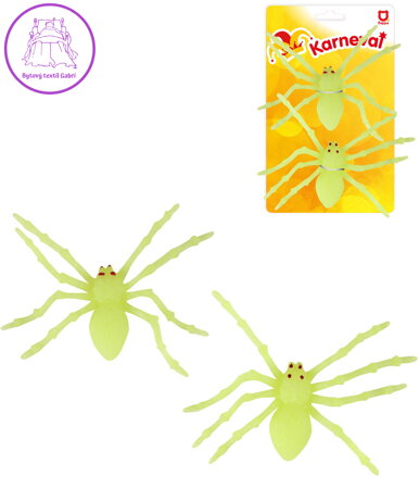 Pavouk 14cm halloween dekorace svítící ve tmě fosforeskuje set 2ks Pavouk 14cm halloween dekorace svítící ve tmě fosforeskuje set 2ks