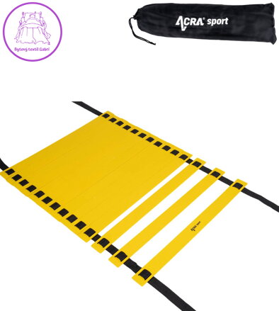 ACRA Žebřík na agility tréninkový 7m plastové příčky žluto-černý