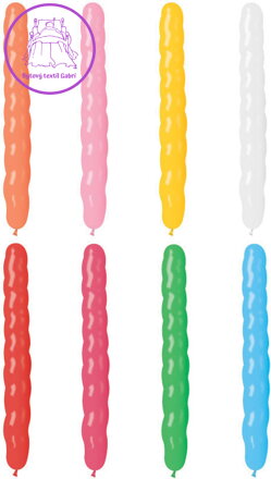 GEMAR Balónek party dlouhý spirála pastelové barvy 8/25cm housenka 8 barev AS1