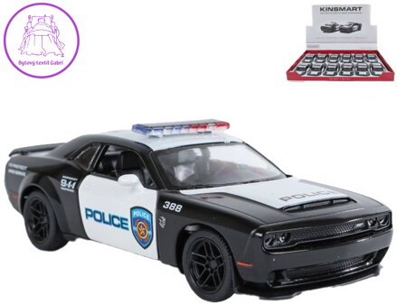KINSMART Auto policejní Dodge Challenger SRT Demon 170 kov PB 13cm