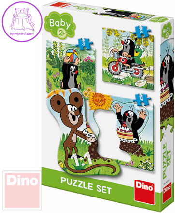 DINO Baby puzzle Krtek na louce (Krteček) 18x18cm 3v1 skládačka 12 dílků