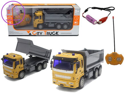 RC Auto nákladní auto - sklápěč na vysílačku 1:30 4 funkce