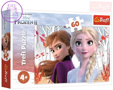 TREFL Puzzle Kouzelný svět Anny a Elsy Frozen 2 (Ledové Království) 33x22cm 60 dílků