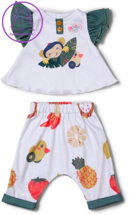ZAPF BABY BORN Tričko s opičkou + kalhoty oblečení pro panenku miminko 43cm
