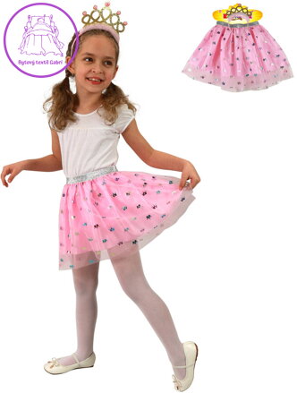 KARNEVAL Šaty princezna tutu sukýnka s čelenkou 3-7 let (104-130cm) *KOSTÝM*