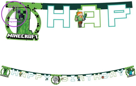 PROCOS Banner Minecraft 200cm závěsná dekorace narozeninová párty