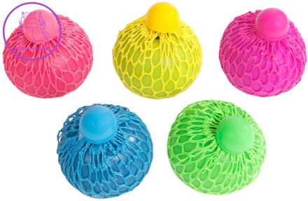 Míček strečový síťkový 6cm mačkací balónek bublinový neon 5 barev