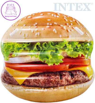 INTEX Lehátko nafukovací Hamburger 145x142cm matrace s úchyty na vodu 58780