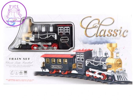 Vláčkodráha s kouřící lokomotivou