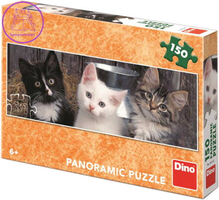 DINO Puzzle panoramatické 150 dílků Tři koťátka 66x23cm skládačka
