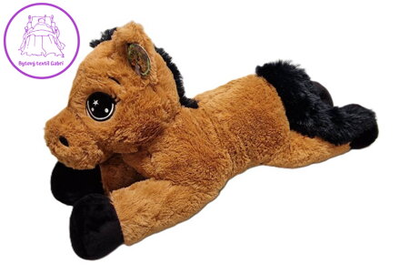 PLYŠ Kůň plyšový ležící 80cm hnědý *PLYŠOVÉ HRAČKY*