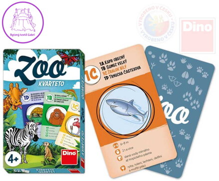 DINO Hra karetní Kvarteto ZOO *SPOLEČENSKÉ HRY*