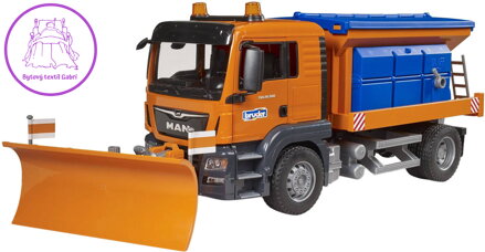 BRUDER 03785 Auto MAN TGS Odklízecí vozidlo sypač s radlicí model 1:16 plast
