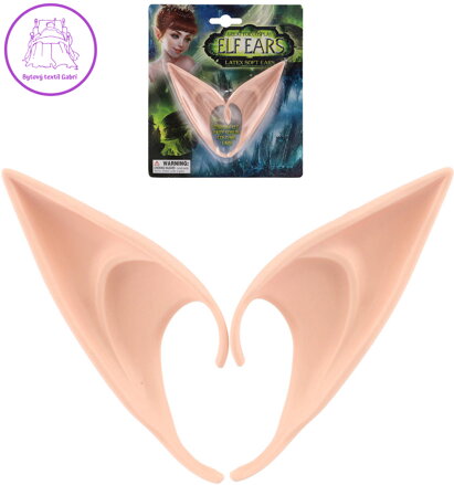 KARNEVAL Elfí uši set 2ks latexové 12cm *KARNEVALOVÝ DOPLNĚK*