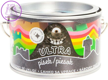 EP Line Ultra písek kinetický magický 200g černý s glitry s formičkami v plechovce EP Line Ultra písek kinetický magický 200g černý s glitry s formičkami v plechovce