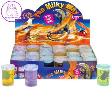 Sliz zábavná hmota hmyz v plastovém barelu 6cm různé druhy