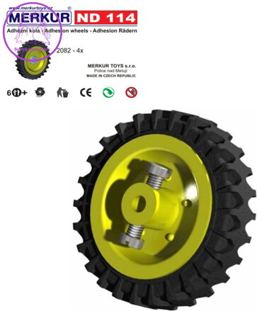 MERKUR ND114 Adhézní kola náhradní díl set 4ks KOVOVÁ STAVEBNICE