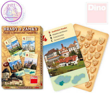 DINO Hra karty Kvarteto Hrady a zámky v krabičce *SPOLEČENSKÉ HRY*