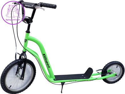 KUBISPORT Koloběžka Hurricane pro děti i dospělé 16"/12" zelená
