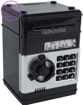 Trezor černý s odemykáním na kód set s penězi na baterie Světlo Zvuk Trezor černý s odemykáním na kód set s penězi na baterie Světlo Zvuk
