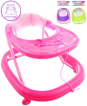 Chodítko pro panenku miminko 3 barvy plast/textil