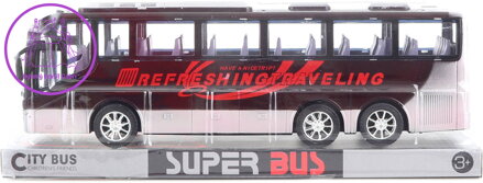 Autobus černý zájezdový 31cm na setrvačník plast