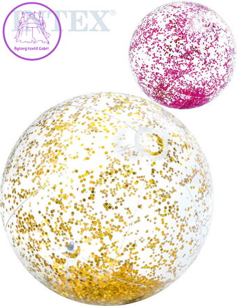 INTEX Balón Glitter nafukovací flitrový 71cm míč s třpytkami do vody 2 barvy 58070