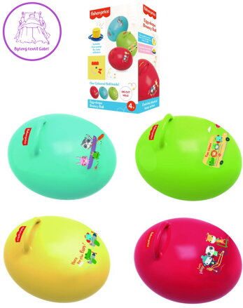 FISHER PRICE Míč skákací nafukovací Vejce hopsadlo s úchytem s pumpičkou