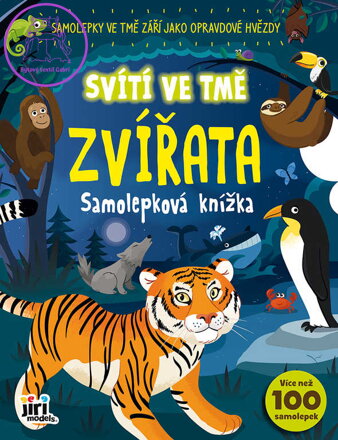 JIRI MODELS Samolepková knížka zvířata svítí ve tmě fosforeskuje