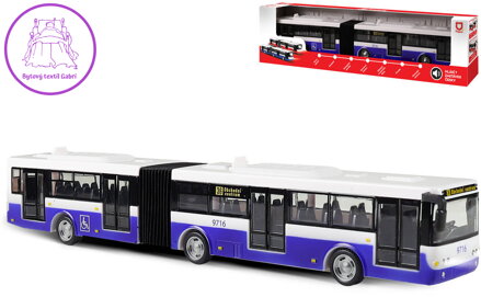 Autobus hlásí zastávky MHD Modrý zpětný chod na baterie Světlo Zvuk CZ