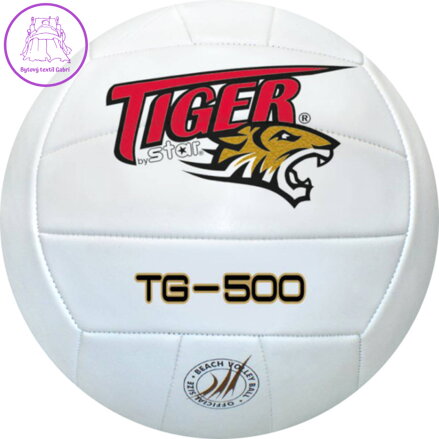 Míč volejbalový balon Super Touch vel. 5 bílý s grafikou Tiger