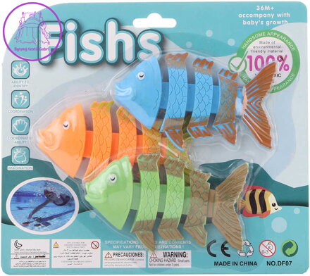 Rybičky kostry set 3ks na potápění do vody plast na kartě