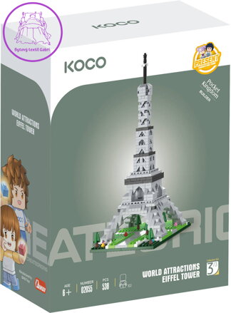 KOCO Stavebnice mini Eiffelova věž 538 dílků plast v krabici KOCO Stavebnice mini Eiffelova věž 538 dílků plast v krabici