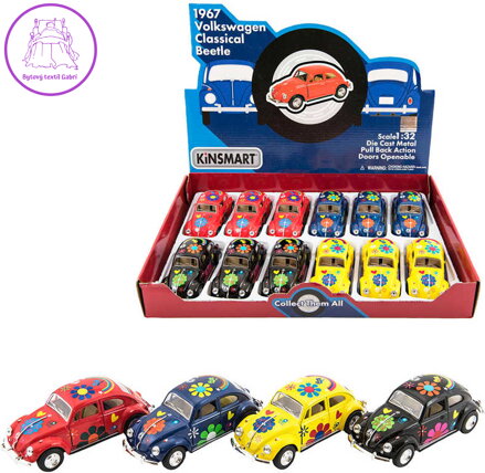 KINSMART Auto model 1:32 VW Classical Beetle kov PB 13cm 4 barvy